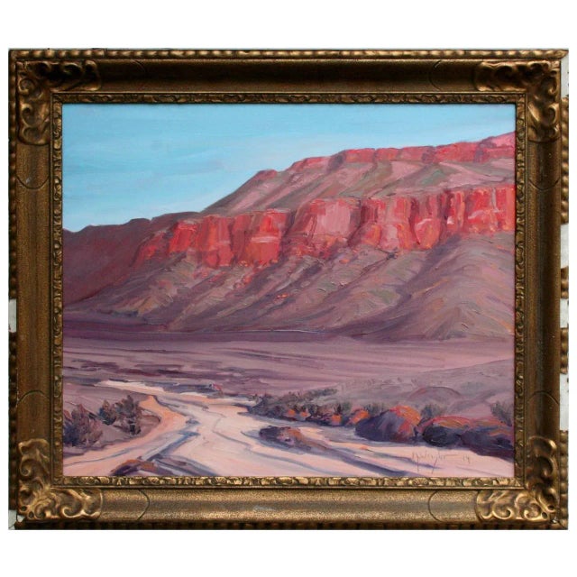 2010s Contemporary Desert Bluff Landscape Oil Painting by Mike Wright, Framed For Sale - Image 5 of 5
