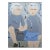Mid-Century Modern "The Pair" Swedish Abstract Figurative Oil Painting by Hans Osswald, Unframed For Sale