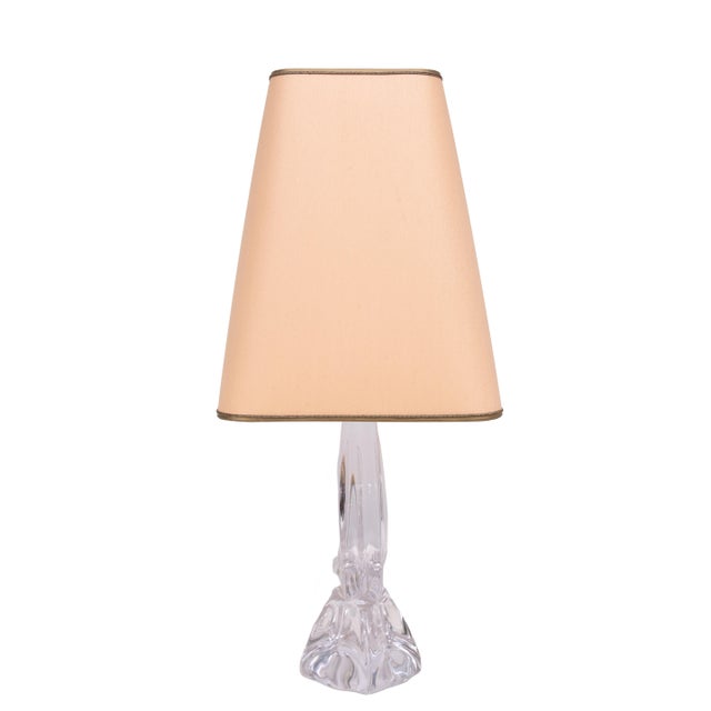 Glass Crystal Glass Bird Table Lamp from Daum, France, 1960s For Sale - Image 7 of 15