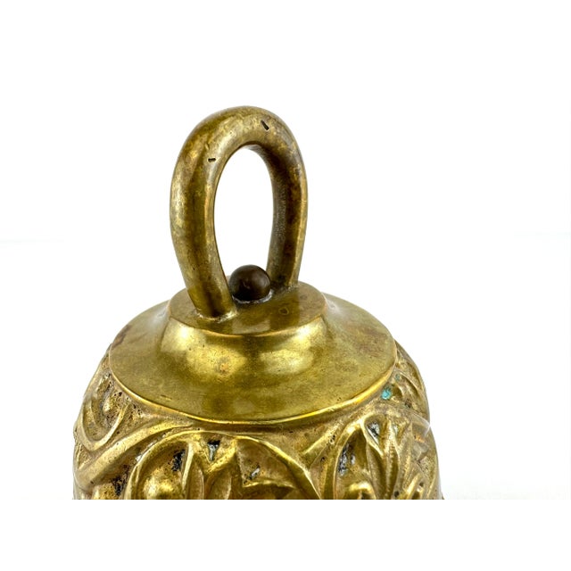 Rustic European Vintage Italian Brass Relief Bell With St. Mark’s Lion and Evangelists Motif For Sale - Image 3 of 13