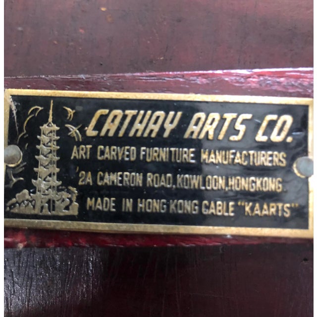 Wood 1960s Carved Garden Stools Art Made in Hong Kong - a Pair For Sale - Image 7 of 13