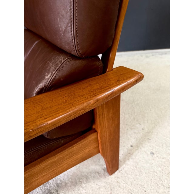 Mid-Century Modern Leather and Teak Lounge Chairs, 1960s, Set of 2 For Sale - Image 14 of 18