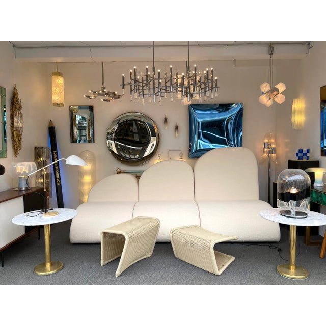 1980s Italy Rattan Style Stools Poufs - A Pair For Sale - Image 10 of 11