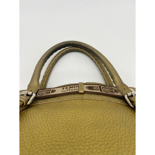 Fendi Fendi Selleria Villa Borghese Gold Leather Tote For Sale - Image 4 of 7