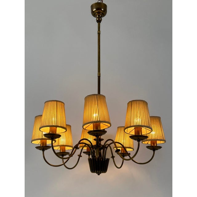 Mid-Century 8-Armed Chandelier from Vereinigte Werkstätten München, Germany, 1950s For Sale - Image 16 of 18