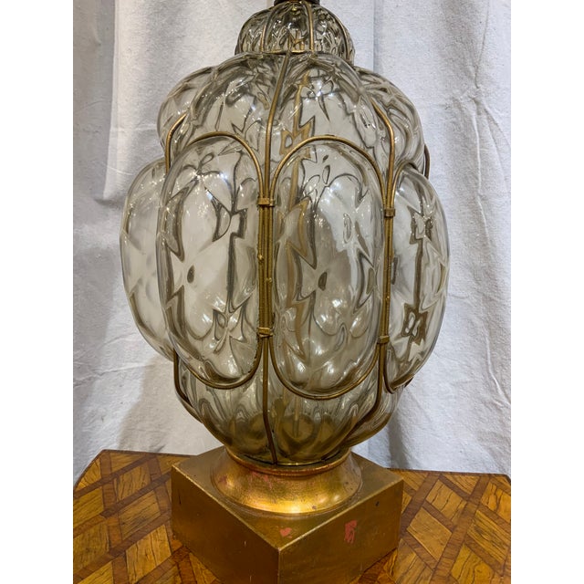 Midcentury Hand Blown Glass Lamp For Sale In Providence - Image 6 of 11