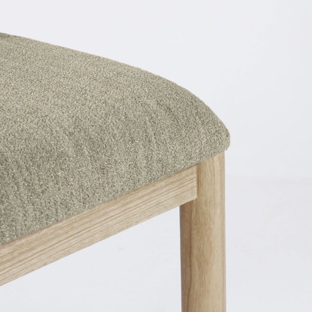 Heidi Teak & Brown Boucle Counter Stool For Sale - Image 4 of 9