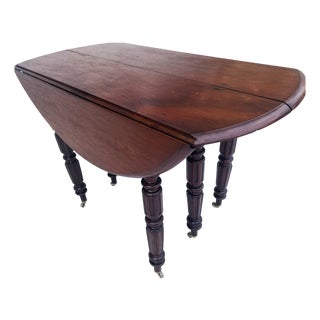 Antique English Victorian Oval Dining Table with Extendable Top, 19th Century For Sale
