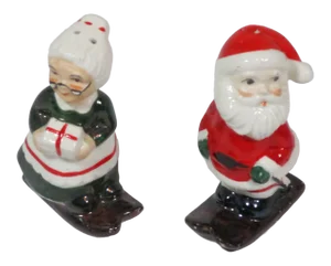 1960s Santa and Mrs. Claus Salt and Pepper Shakers - a Pair