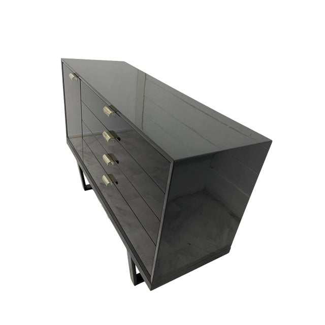 Black George Nelson for Herman Miller Black Lacquer Cabinet on Slatted Bench Base, 1950s For Sale - Image 8 of 18