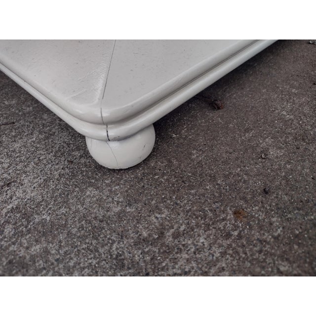 Drexel 1963 Hollywood Regency Walnut and White Side Tables- a Pair For Sale - Image 4 of 10