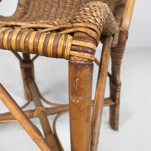 Vintage Italian Art Deco Chairs in Rattan, 1930s, Set of 4 For Sale - Image 10 of 18