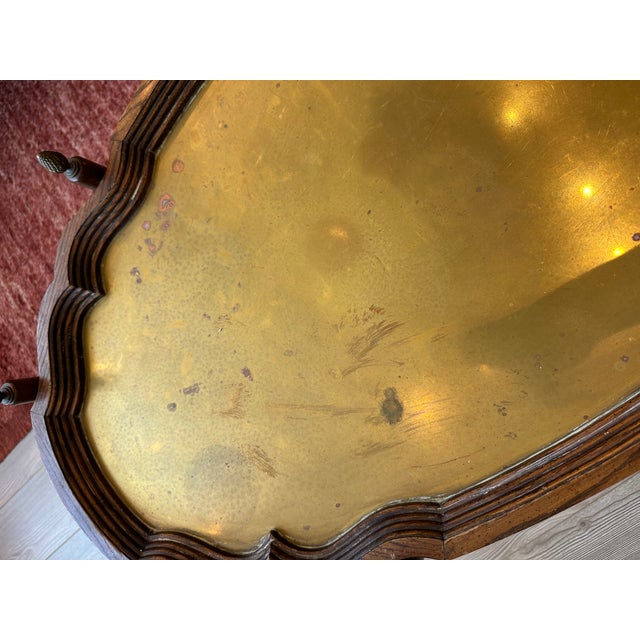 Moroccan Vintage Brass-Top Coffee/Accent Table Moroccan-Esque For Sale - Image 3 of 9