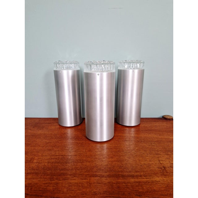 Space Age Ceiling Lights in Brushed Aluminum from Staff Leuchten, 1970, Set of 3 For Sale - Image 11 of 17