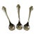 Vintage Sterling Silver Salt Spoon With Scalloped Shell Bow l- Set of 3 For Sale