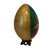 Hand Painted Lacquered Wood Egg of Mother of God Virgin Mary & Jesus on Stand For Sale - Image 4 of 13