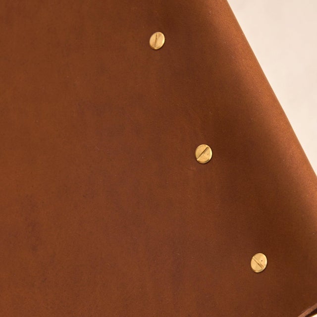 Italian Gold-Leaf + Leather Accent Chair, 1960s - 2 Available For Sale - Image 11 of 11