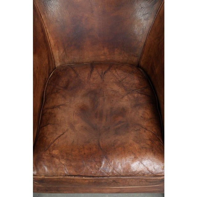 Vintage Club Chair in Sheepskin Leather For Sale - Image 6 of 14