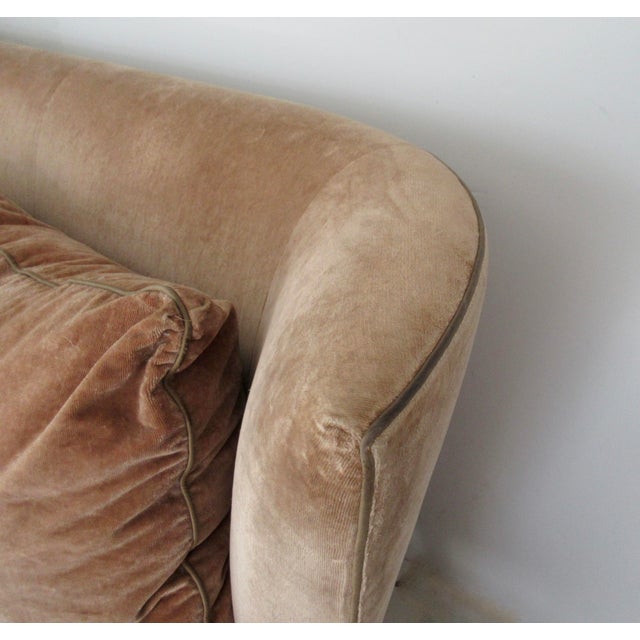 C. 2000 Donghia "Geneva," Coll. Walnut Framed Sofa With Donghia Cotton-Velvet Textile For Sale - Image 11 of 18