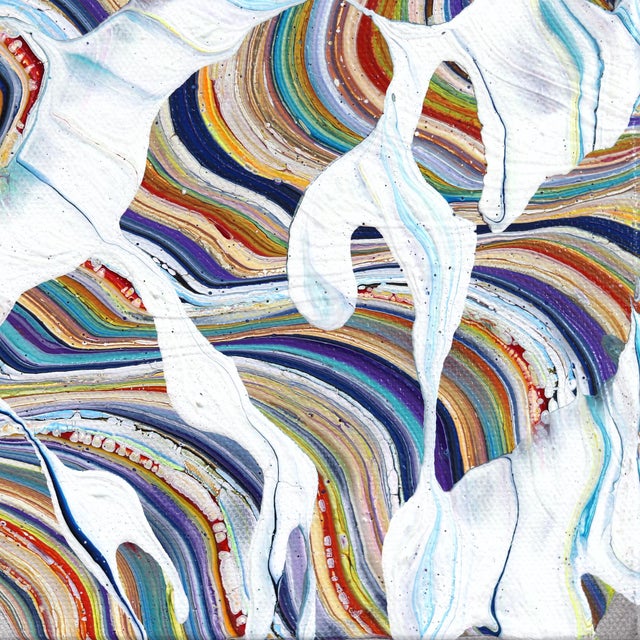 2020s Harmony - Abstract Colorful Lively Optical Illusion Painting on Canvas Original Artwork by Armen Ges For Sale - Image 5 of 9