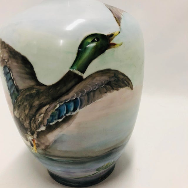 Late 19th Century Antique Large Artist Signed Limoges Porcelain Vase For Sale - Image 5 of 7