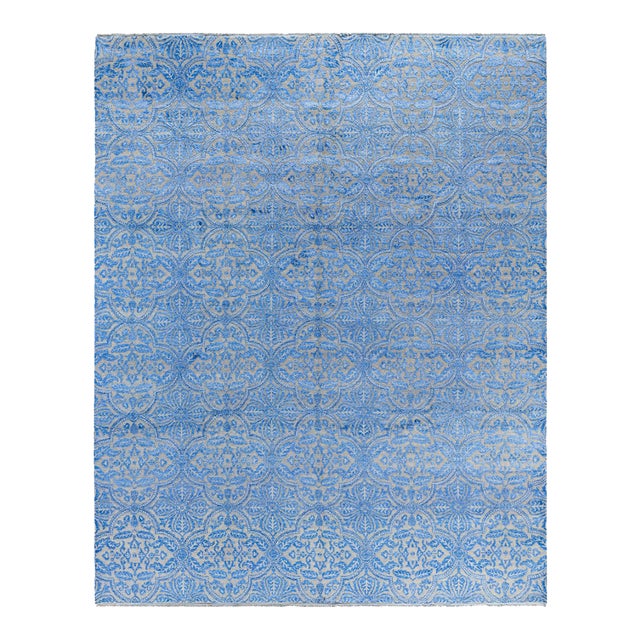 Ikat, One-of-a-Kind Hand-Knotted Area Rug - Beige, 8' 2" x 10' 0" For Sale