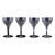 Crystal Red Wine Glasses with Faceted Bowl and Stem from Glimma, Sweden, Set of 4 For Sale - Image 5 of 5