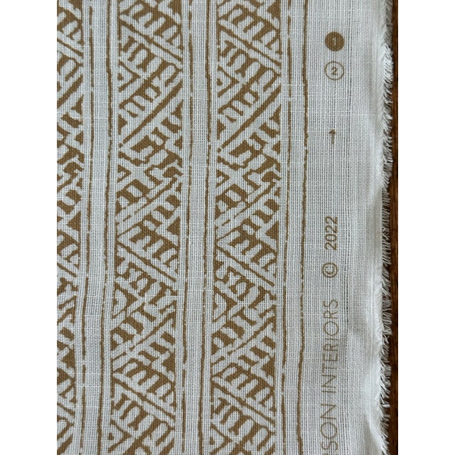 Ostuni Outdoor Stripe Fabric Ochre by Andrew Martin 1 1/2 Yards For Sale - Image 4 of 7