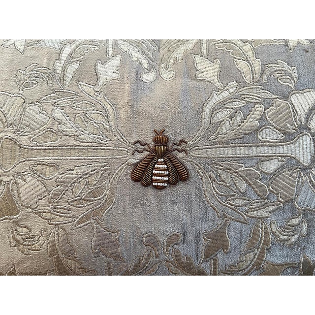 This handmade pillow features a stunningly detailed individual bee design. The fabric and embroidery have a beautiful...