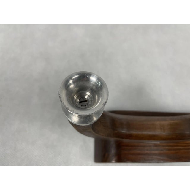 Mid-Century Wood and Aluminium Candleholder, 1950s For Sale - Image 9 of 11