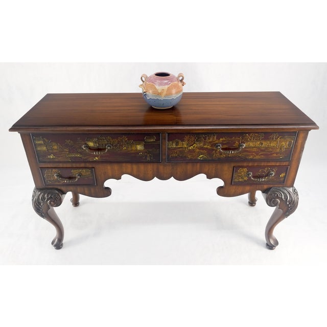 Maitland Smith Fine Carved Two Drawers Carved Chinoiserie Console Sideboard MINT For Sale - Image 12 of 12