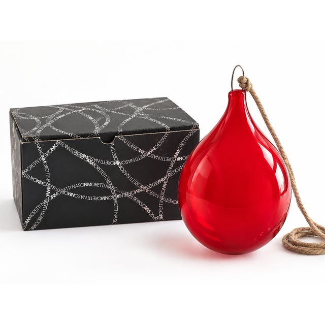 Large Vintage Red Blown Murano Glass Hanging Sphere by Nason Moretti, 2011 For Sale - Image 3 of 7