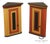 Pair Of Handcrafted Folk Art Painted Pine Corner Cabinets For Sale