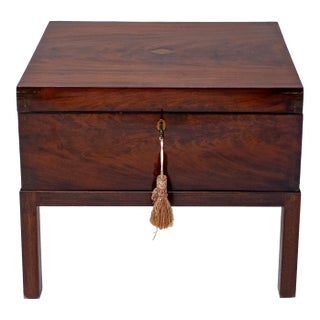 Early 19th Century Mahogany Cellarette or Document Chest on Stand For Sale