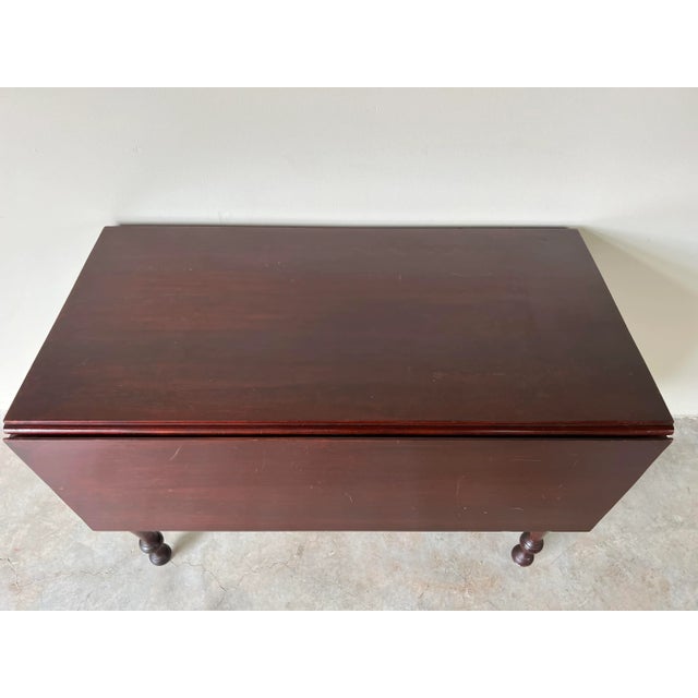 Antique 19th Century Walnut Drop Leaf Table W/ Turned Legs For Sale - Image 12 of 13