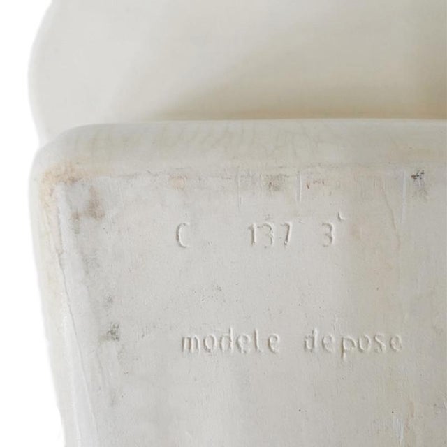 Cream Vintage Majolica Asparagus Dish from Breton, 1950s For Sale - Image 8 of 9