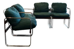 60s Chrome Lounge Chairs Set of Four