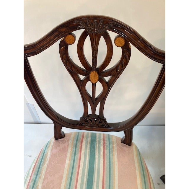 Old Colony Furniture Set of 10 Mahogany Dining Chairs by Old Colony, 1940s For Sale - Image 4 of 11