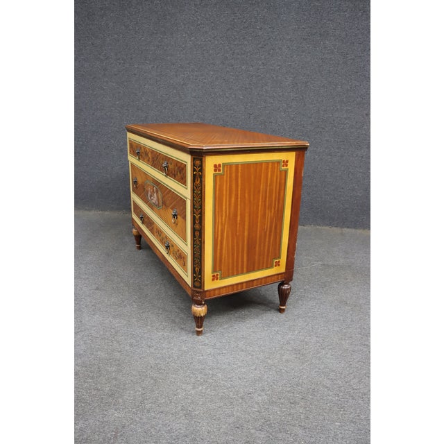 Robert Irwin Satinwood & Paint Decorated Neoclassical Dresser / Chest For Sale - Image 14 of 17