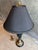 Art Deco Rare Vintage Frederick Cooper Brass Marble Style Table Lamp W/ Lampshade For Sale - Image 3 of 7