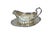 Antique Fisher Silversmiths sterling silver sauce / gravy boat and underplate tray featuring a ribbed or fluted body, a...