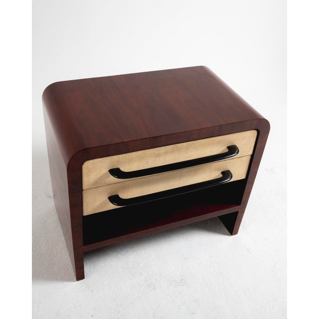 Mid-Century Modern Pair of Italian Art Deco 1940s Nightstands For Sale - Image 3 of 7