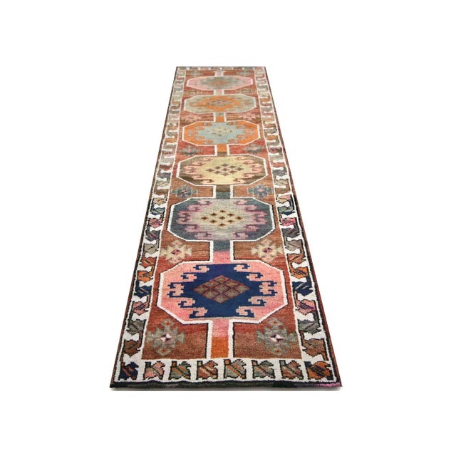 1960s Turkish Oushak Runner For Sale In Los Angeles - Image 6 of 7