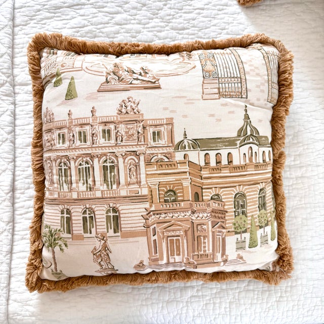 Palm Beach Boulevard Fringe Pillows: A Pair For Sale - Image 4 of 8