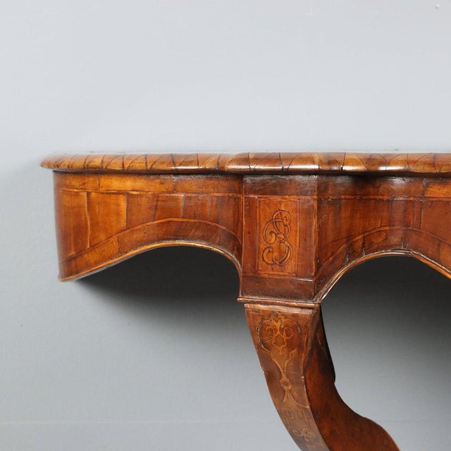 19th Century Walnut Drop-Shaped Console For Sale - Image 3 of 12