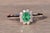 Silver The 89th Avenue: Natural Emerald and Diamond Halo Ring in White Gold For Sale - Image 8 of 10