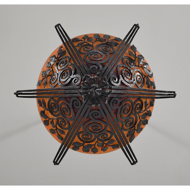 French Art Deco Chandelier by Edgar Brandt & Daum - 1920s France For Sale - Image 6 of 13