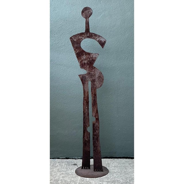 Metal Vintage Patinated Abstract Metal Sculpture For Sale - Image 7 of 12