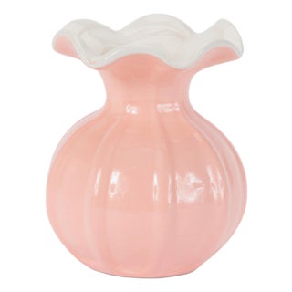Ribbed Ruffle Rim Vase (Set of 2) For Sale