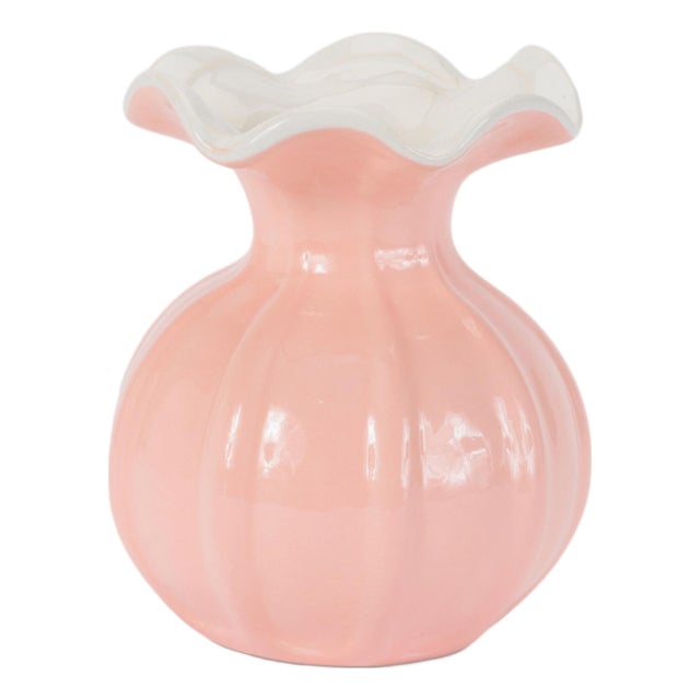 Ribbed Ruffle Rim Vase (Set of 2) For Sale